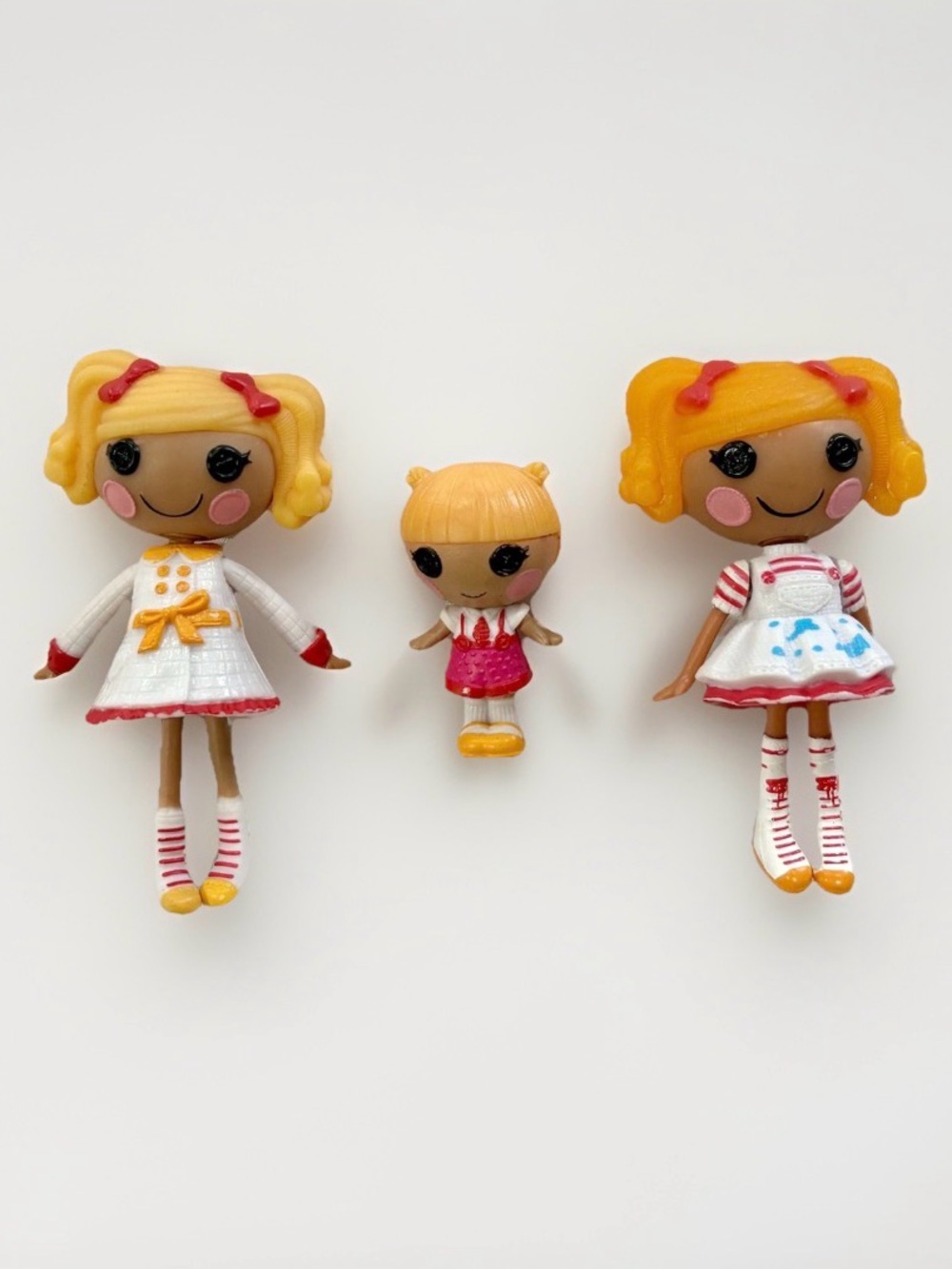 Lot of 3 Lalaloopsy Mini Dolls Spot Splatter Splash Sister Scribbles Splash 3”